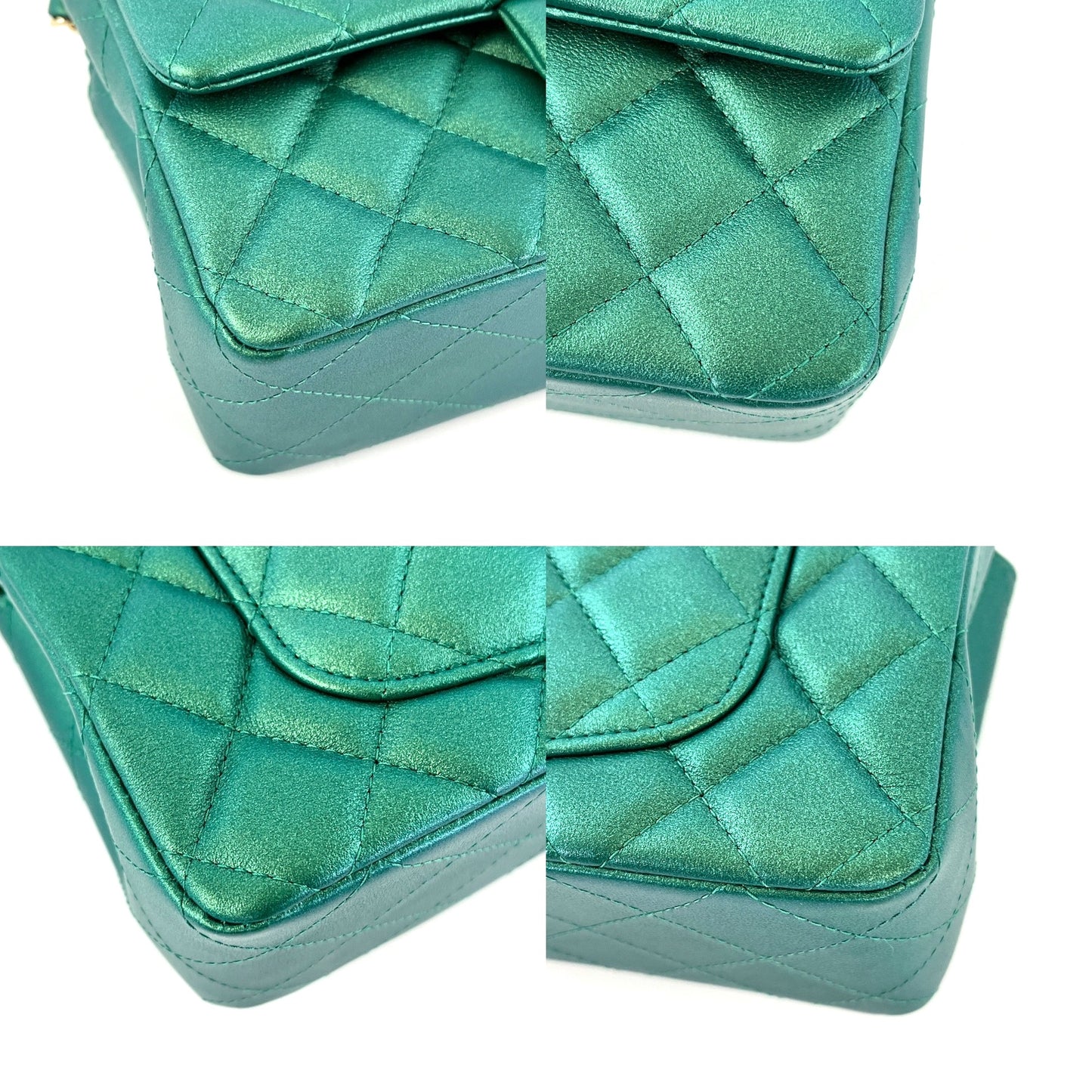 CHANEL Iridescent Green 2022 Rectangular Mini Flap Bag