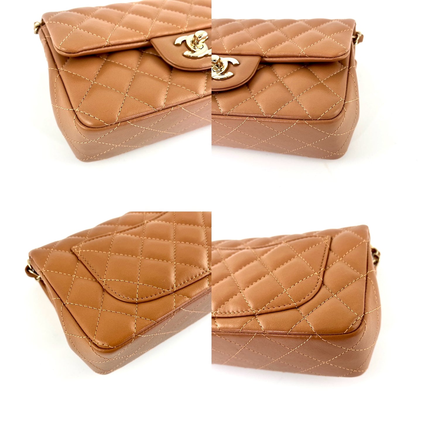 CHANEL Caramel Brown 2022 Rectangular Mini Flap