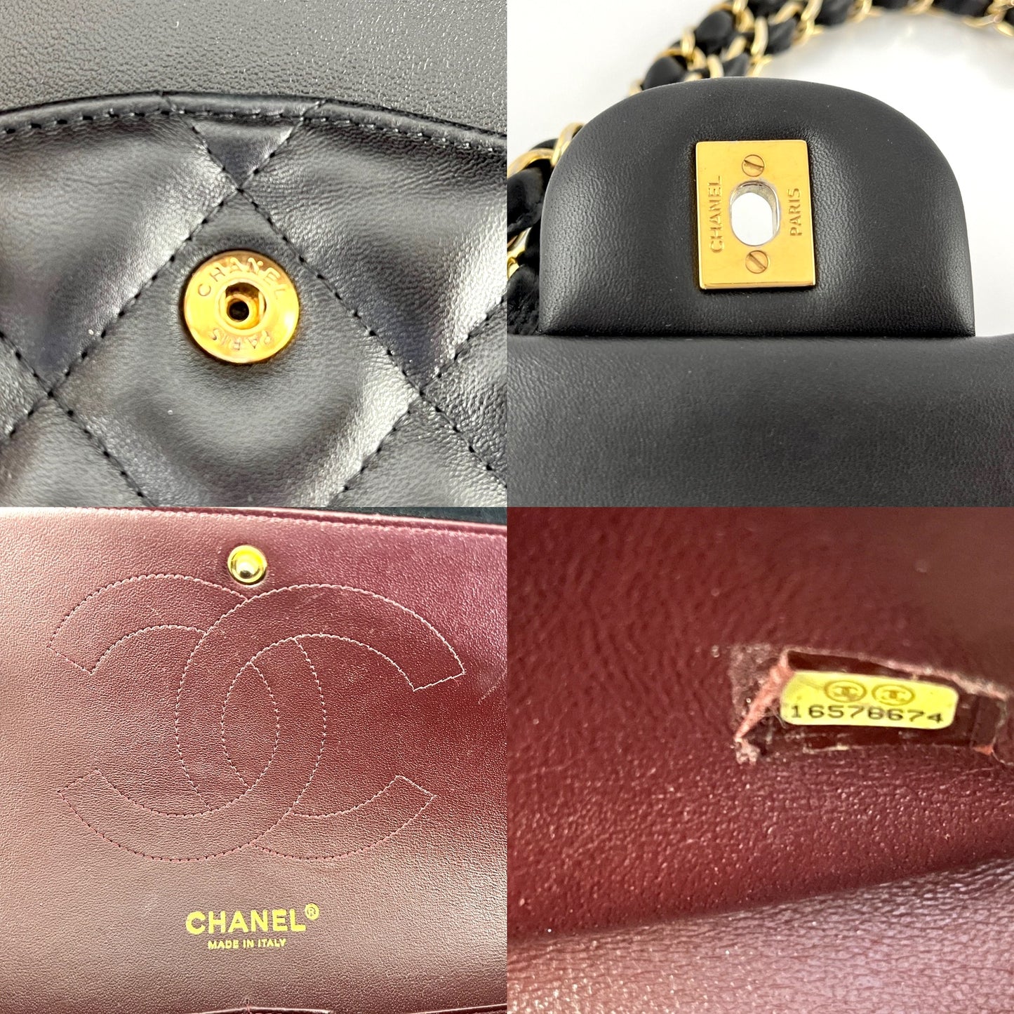 CHANEL Black Lambskin Jumbo Quilted Gold Hardware Classic Double Flap Bag