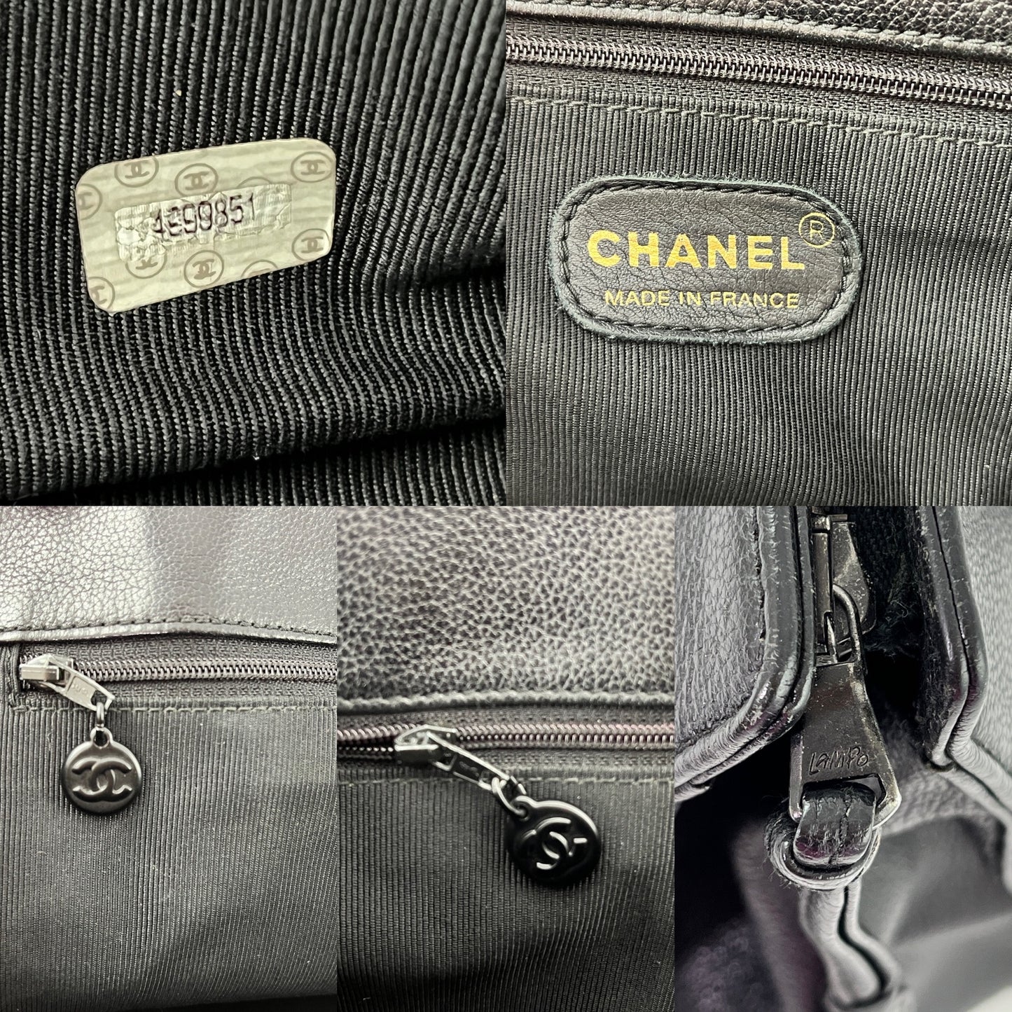 Vintage CHANEL Black Caviar Timeless 1996 CC Tote