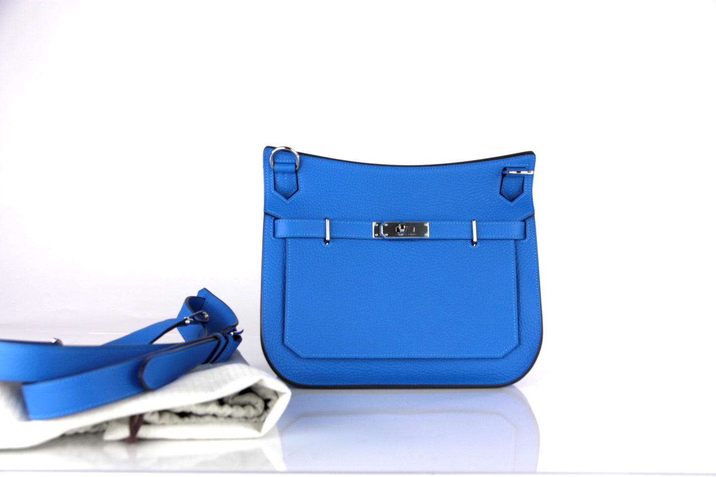 Hermes Bleu Hydra Jypsiere 28cm Clemence Bag