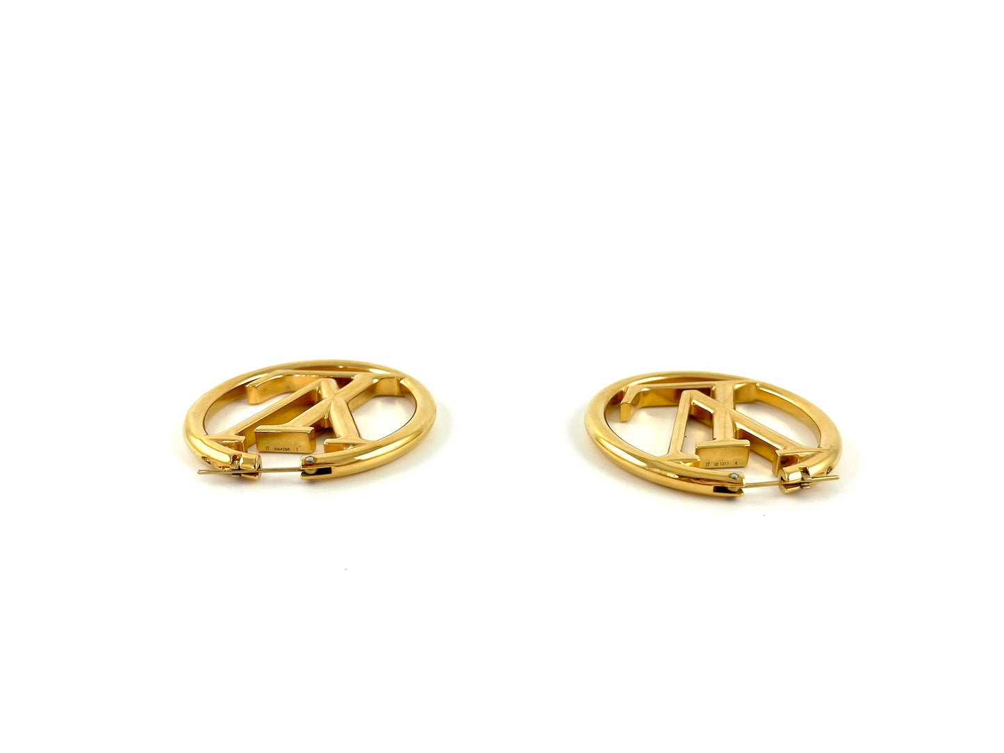 Louis Vuitton Louise Hoop Gold Tone GM Earrings