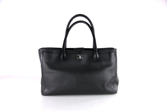 Chanel Black Executive Cerf Shopping Tote With Strap