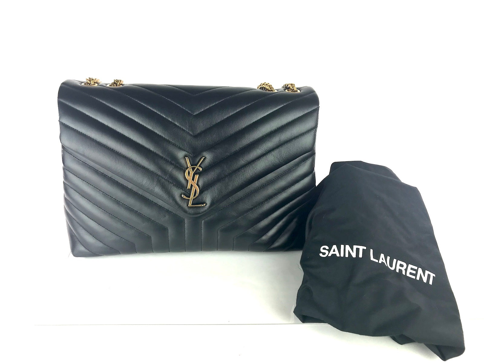 New Yves Saint Laurent Quilted Monogram Large Loulou Bag