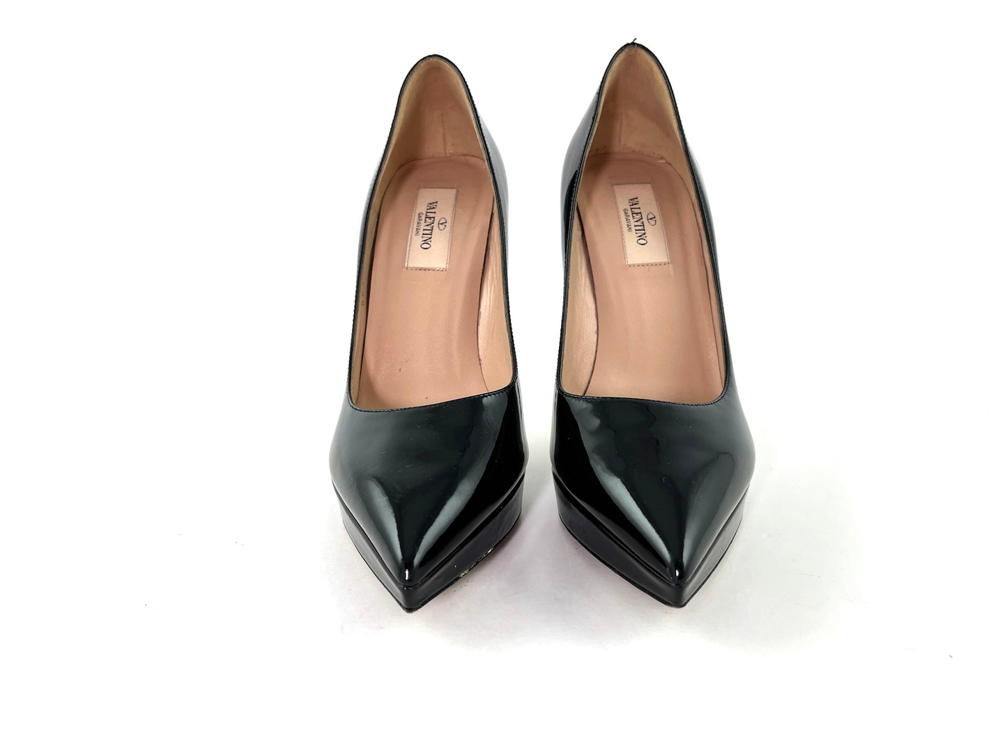 Valentino Black Patent Leather Pointed Toe Pumps 37