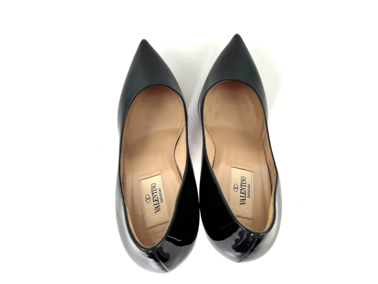 Valentino Black Patent Leather Pointed Toe Pumps 37