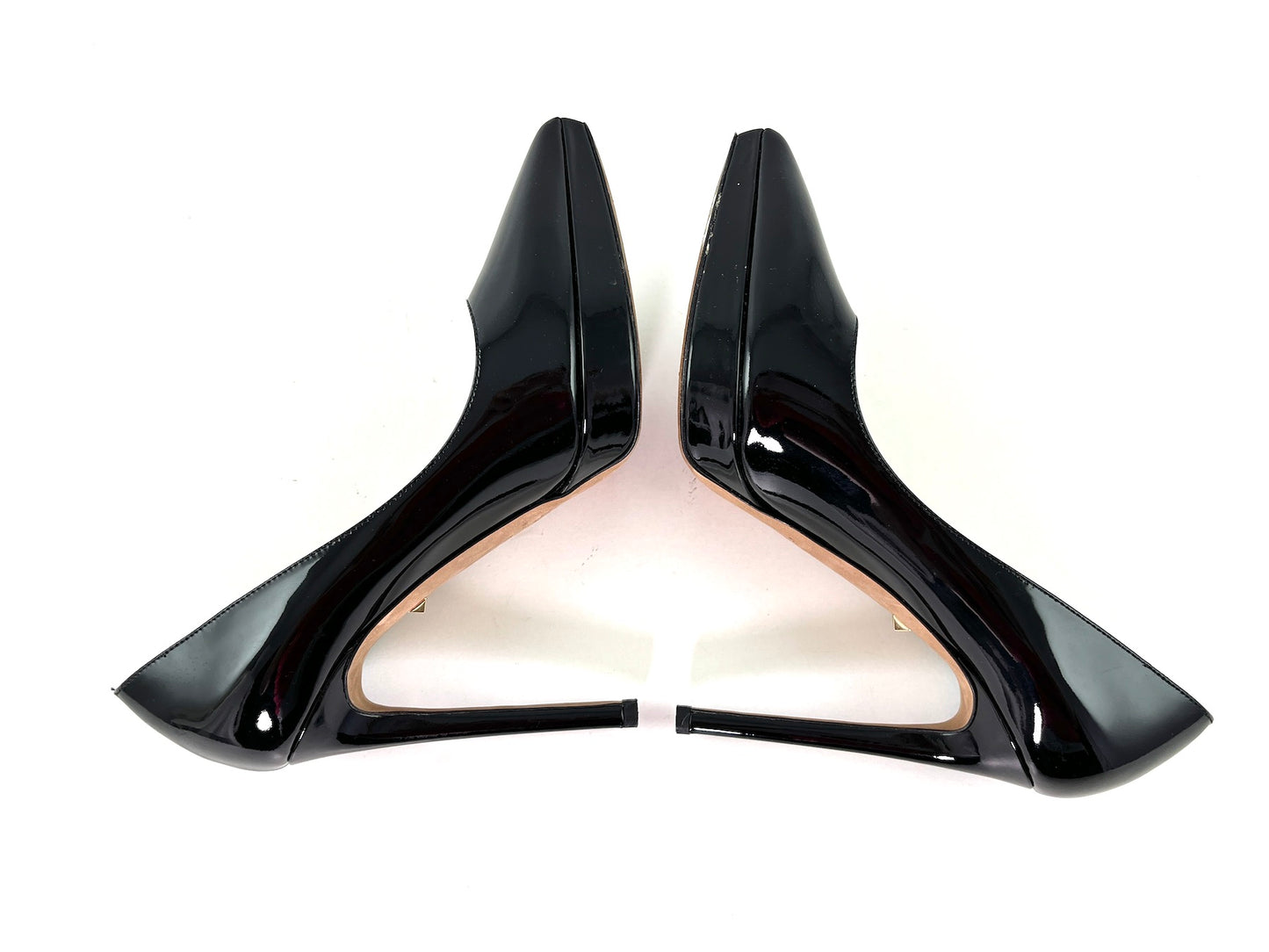 Valentino Black Patent Leather Pointed Toe Pumps 37