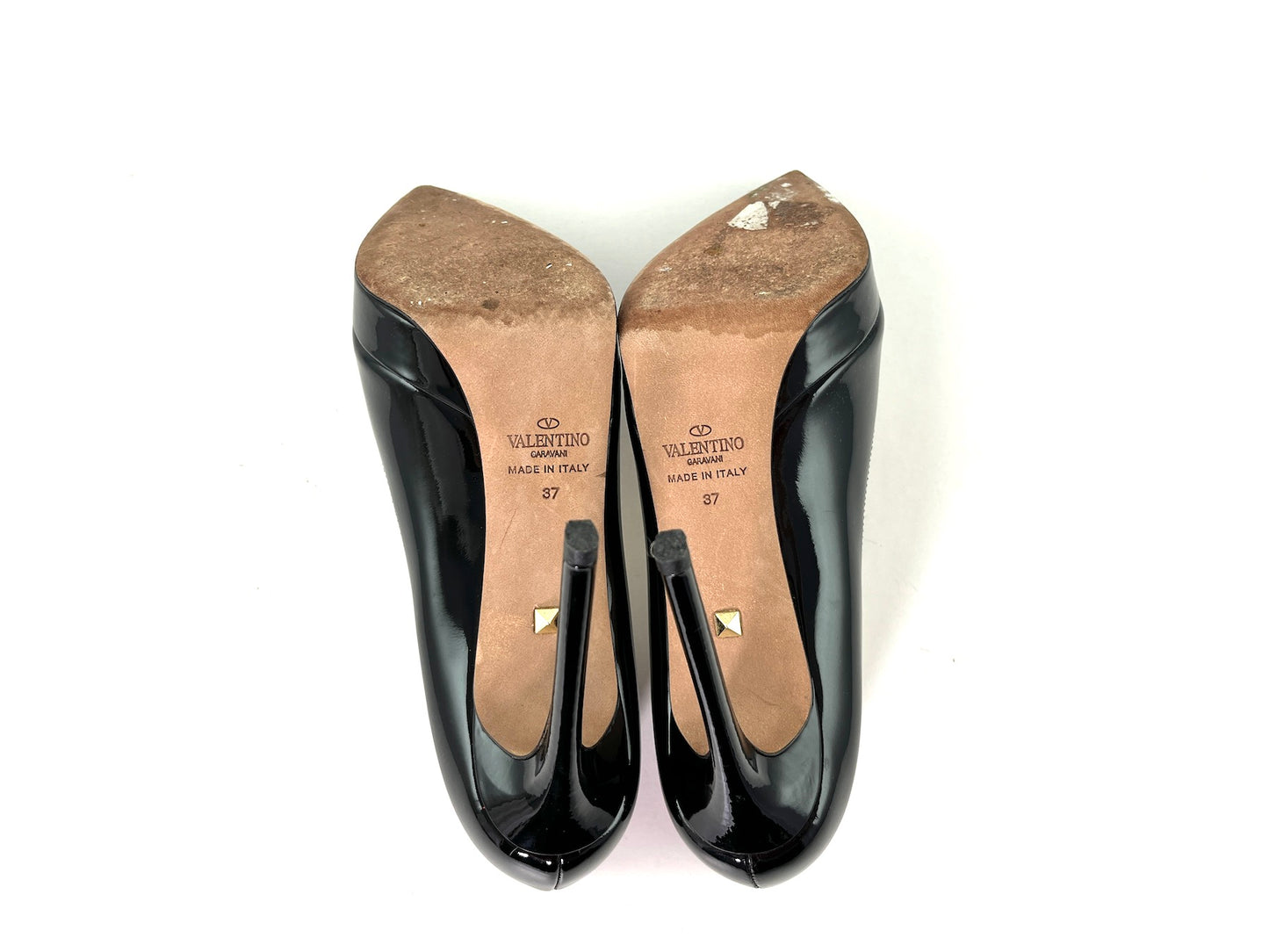 Valentino Black Patent Leather Pointed Toe Pumps 37