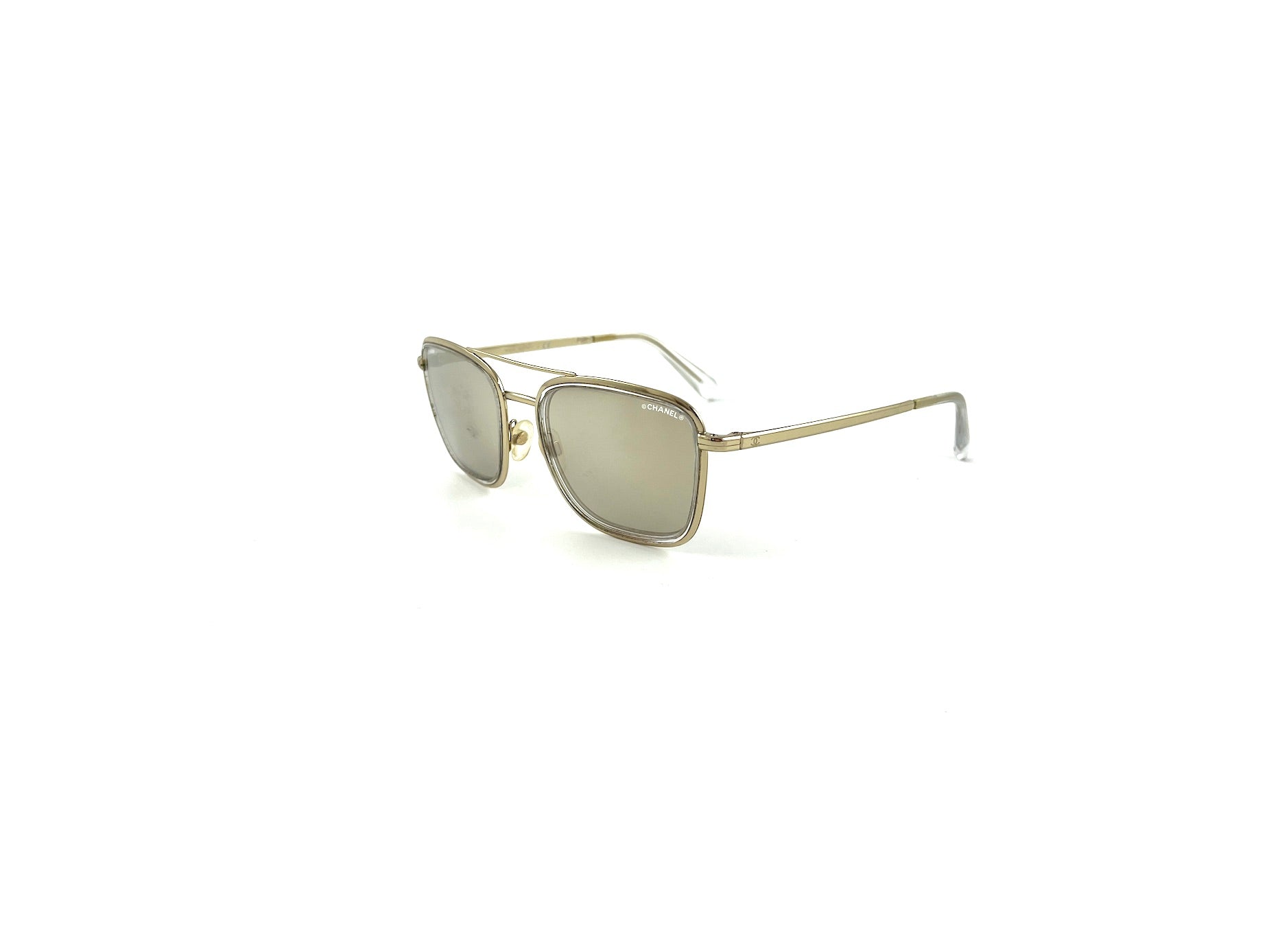 CHANEL Aviator Mirrored 4241 Gold CC Sunglasses Fashion Reloved