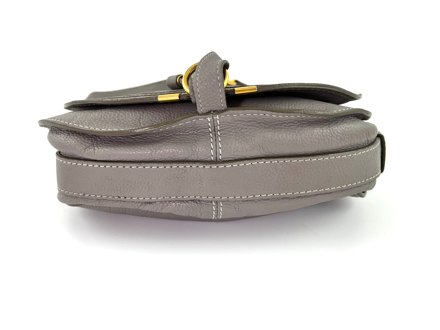 CHLOE Marcie Gray Leather Crossbody Saddle Bag