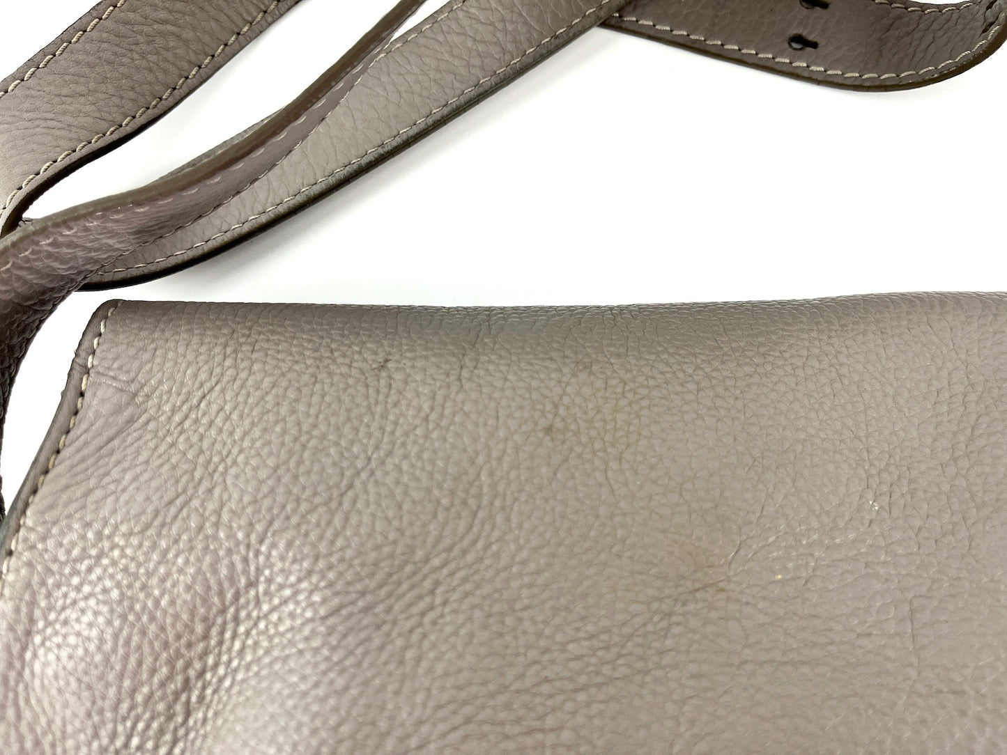 CHLOE Marcie Gray Leather Crossbody Saddle Bag