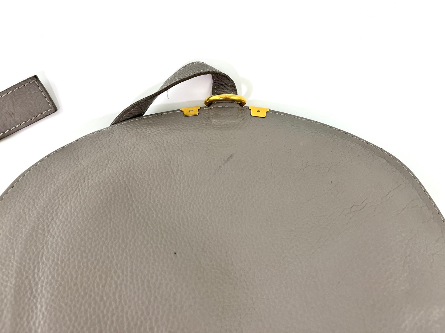 CHLOE Marcie Gray Leather Crossbody Saddle Bag