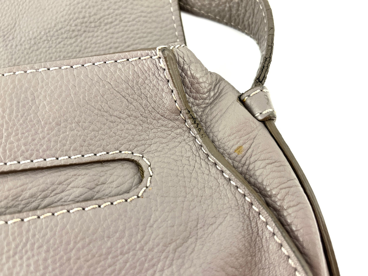 CHLOE Marcie Gray Leather Crossbody Saddle Bag