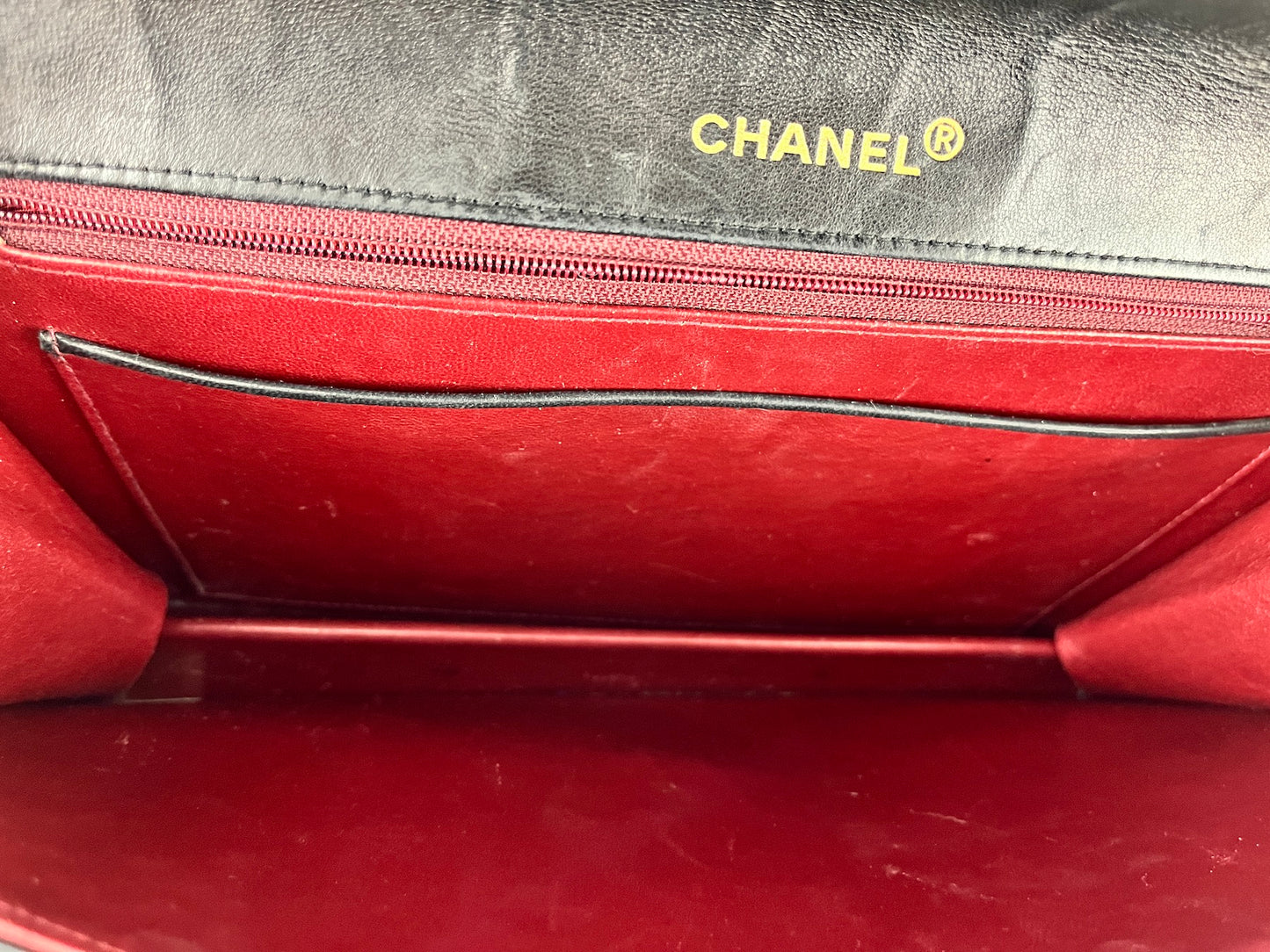 Vintage CHANEL Black Leather Quilted Flap Bag Clutch