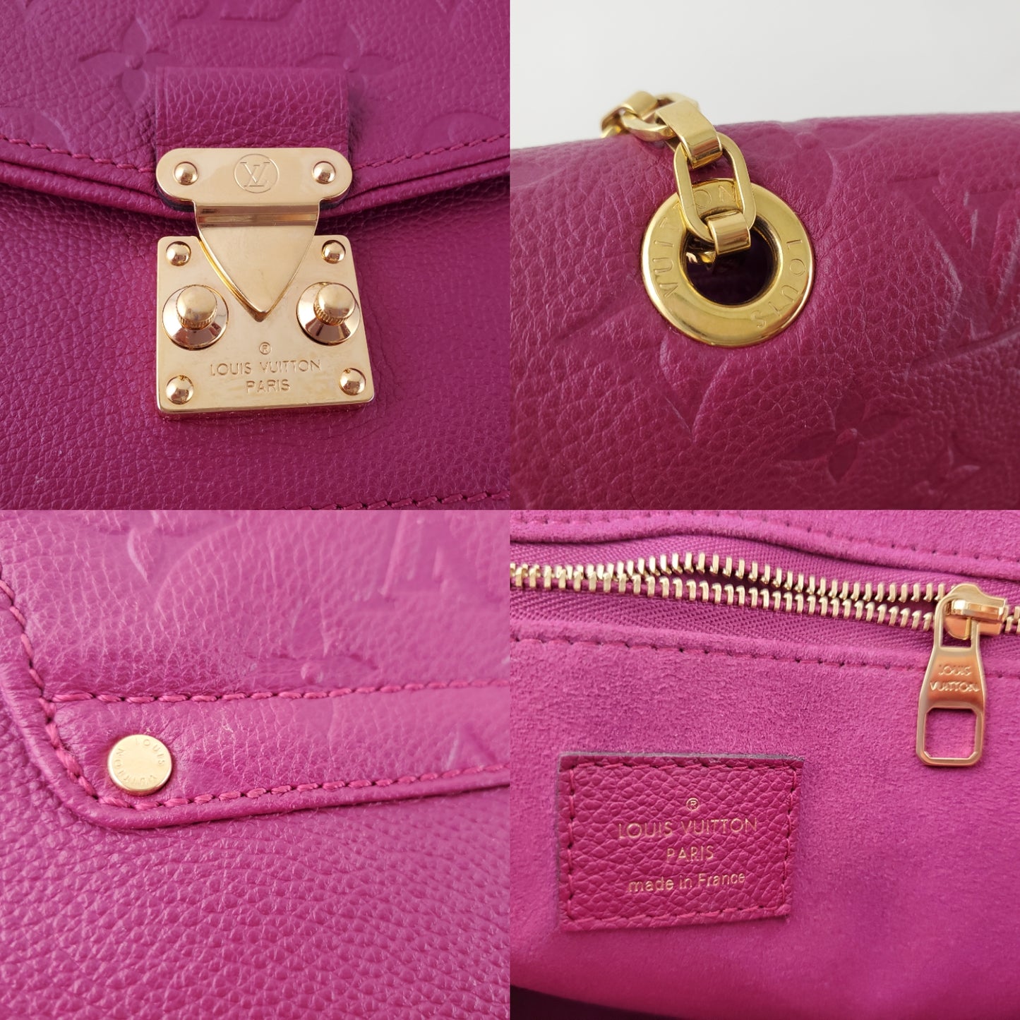 Louis Vuitton Saint Germain MM Pink Empreinte Chain Bag