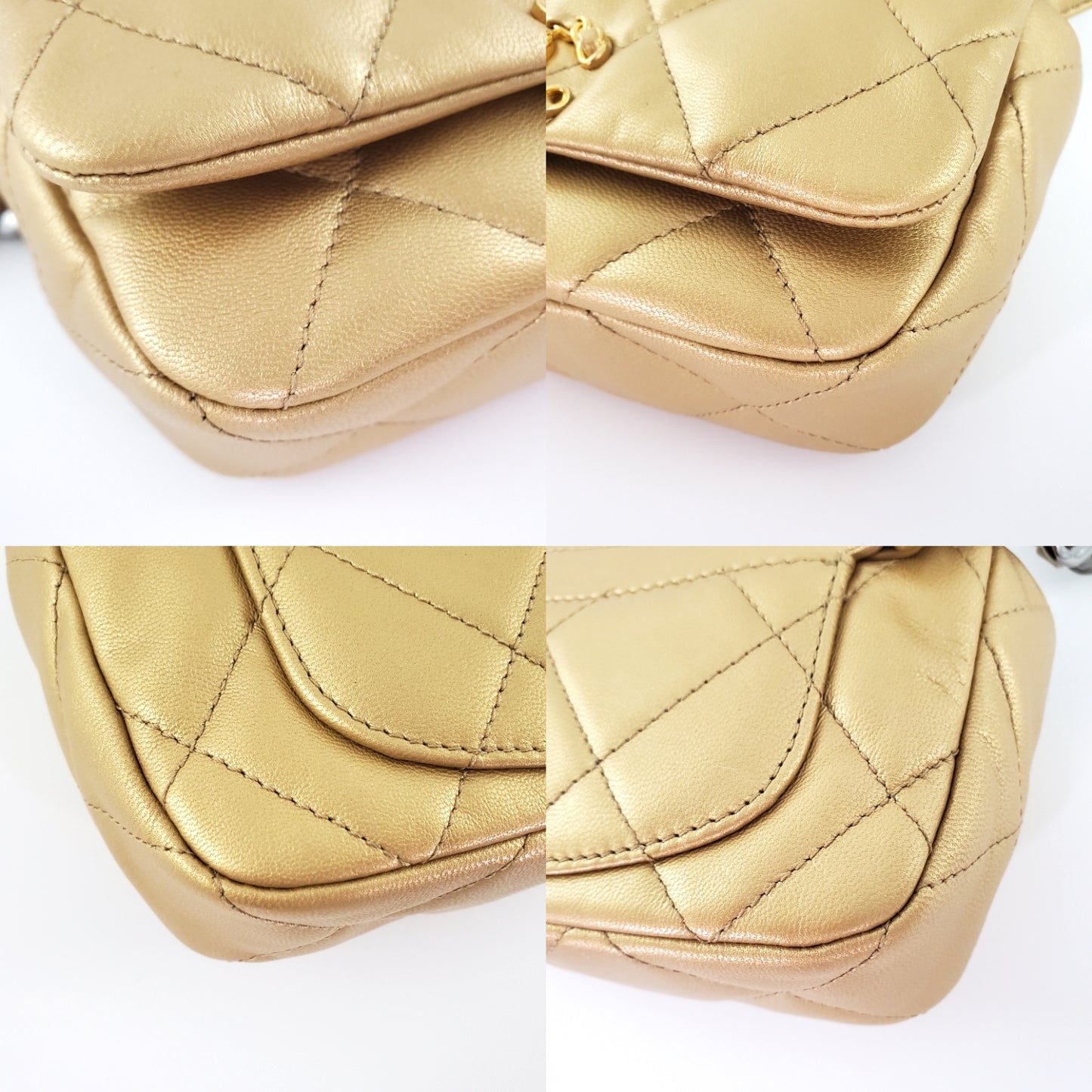 CHANEL 19 2020 Metallic Gold Goatskin Quilted Waist Belt Bag