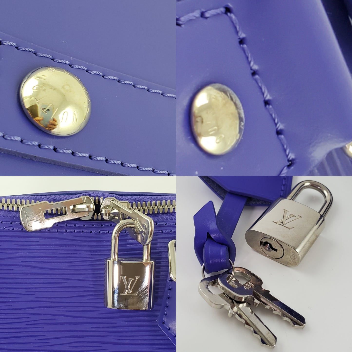 LOUIS VUITTON Purple Epi Alma MM Satchel