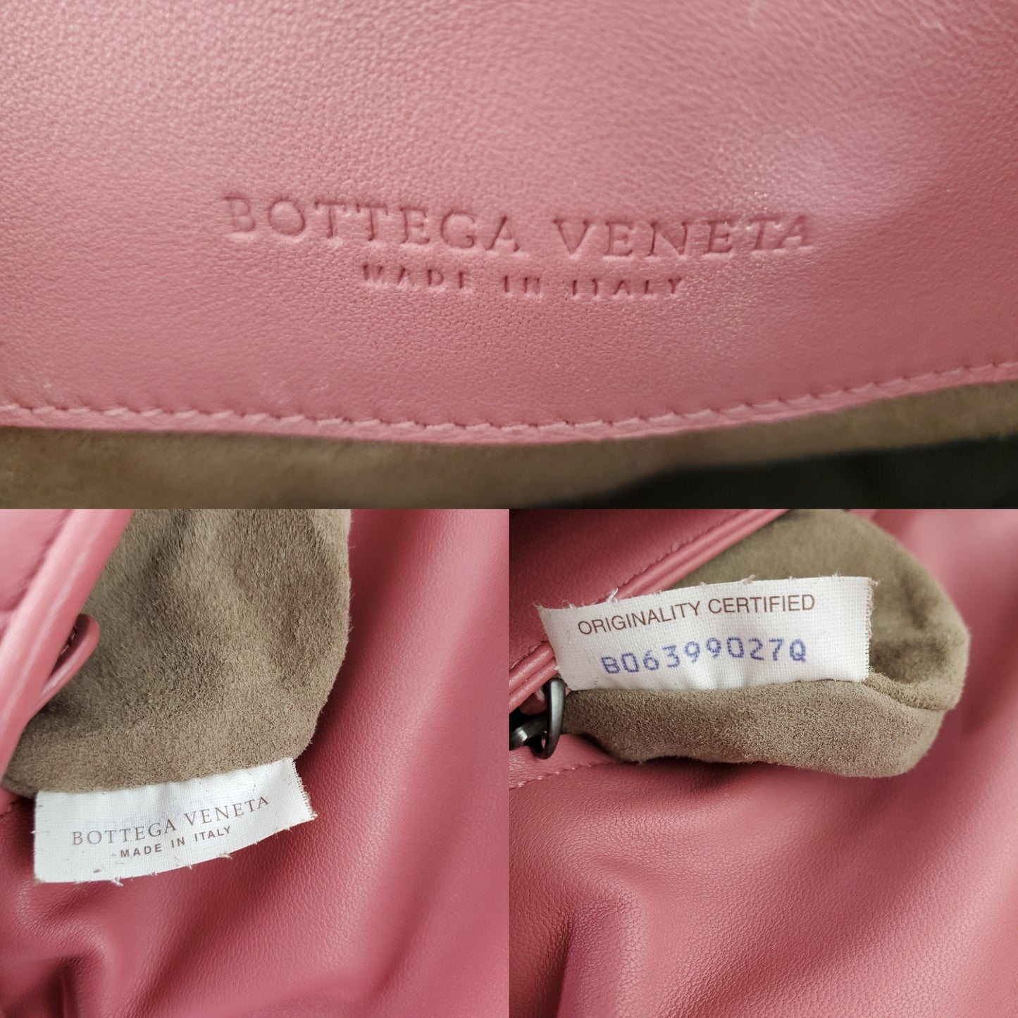 Bottega Veneta Olimpia Stitch Pink Intrecciato Leather Crossbody Bag