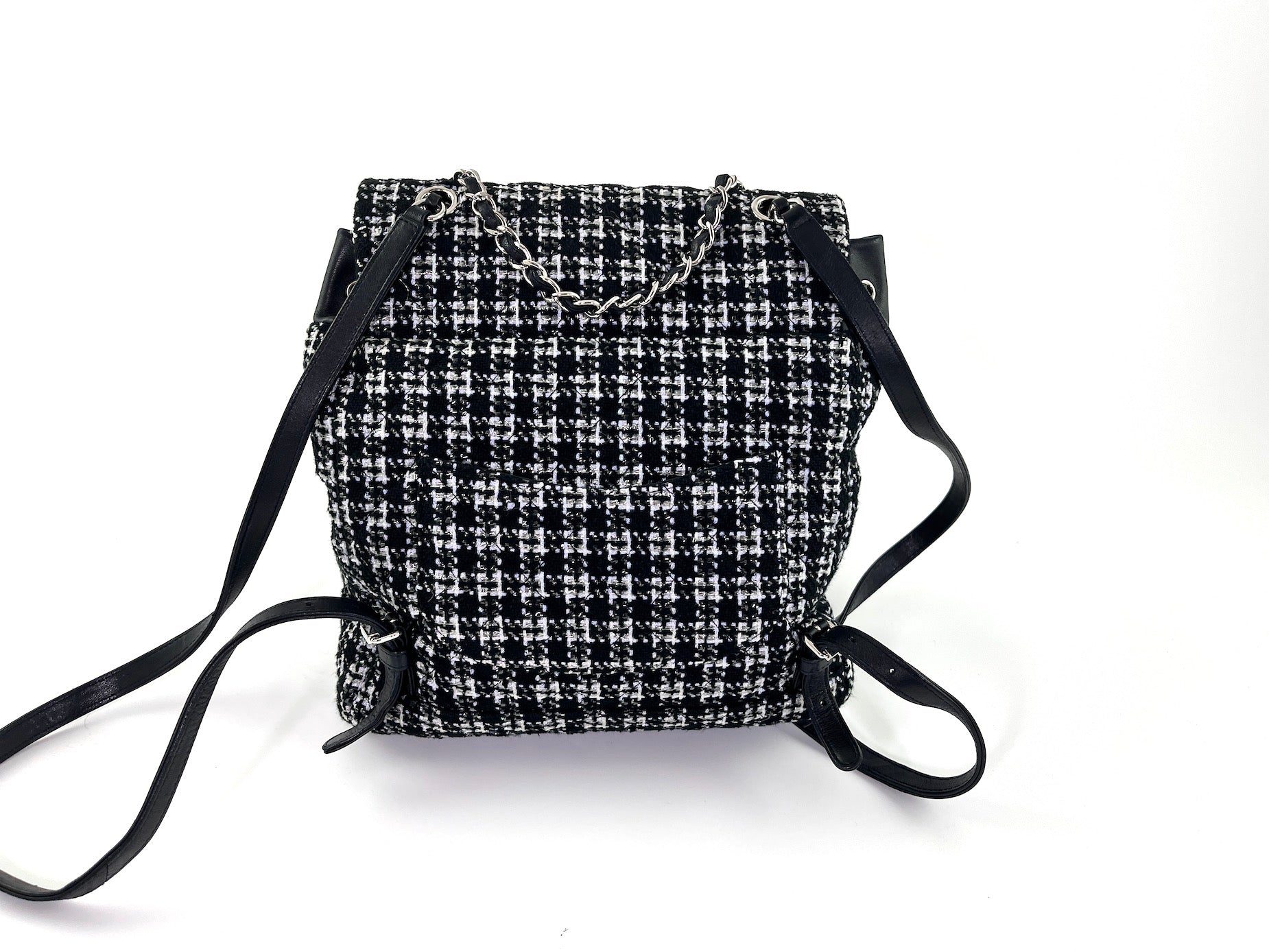 CHANEL Urban Spirit Tweed Black White Backpack