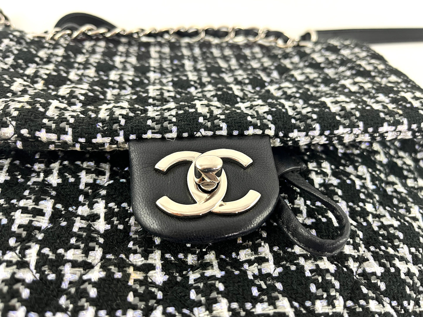 CHANEL Urban Spirit Tweed Black White Backpack