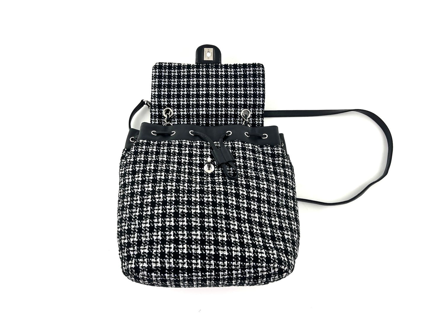 CHANEL Urban Spirit Tweed Black White Backpack