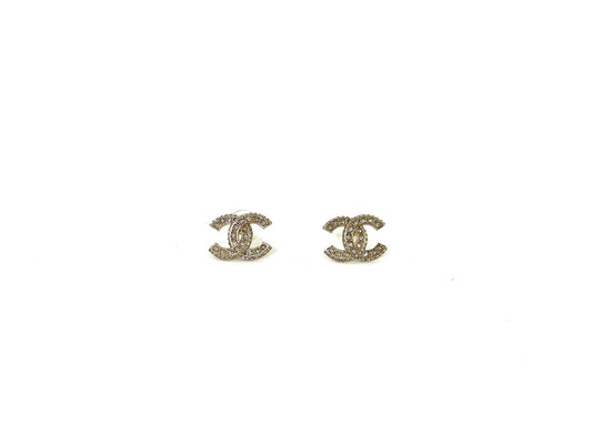 New CHANEL Strass 2023 CC Stud Earrings