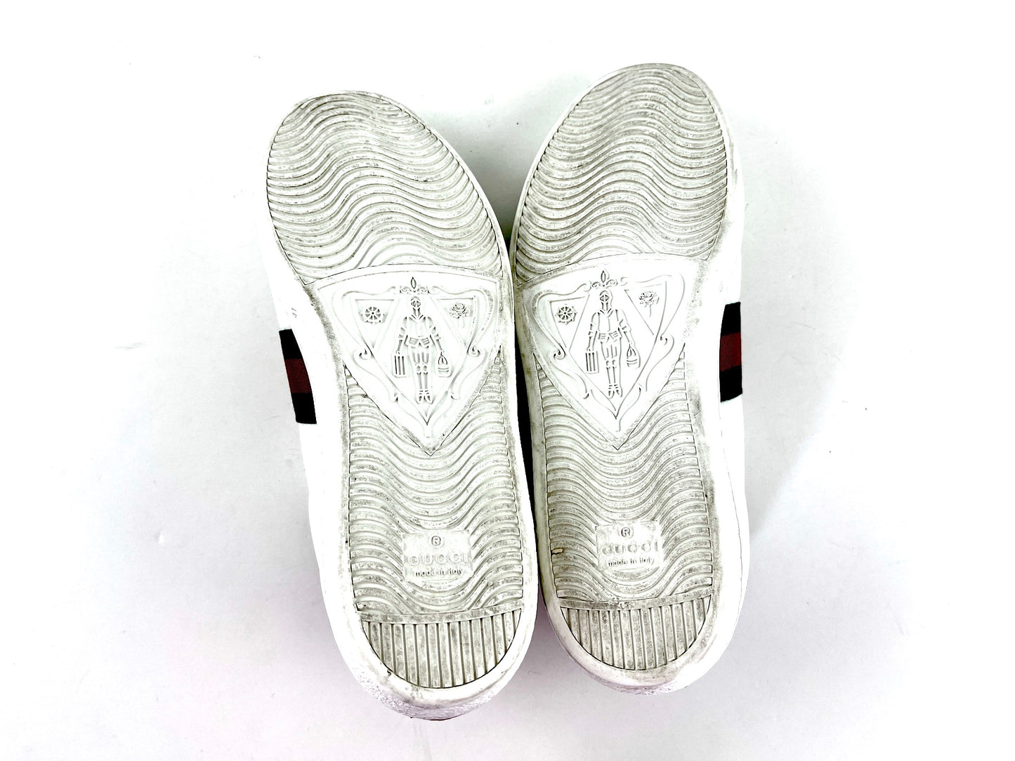 GUCCI Heart Web Crystal Ace White  Sneakers 41 10.5