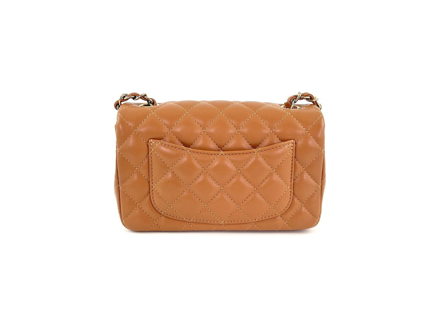 CHANEL Caramel Brown 2022 Rectangular Mini Flap