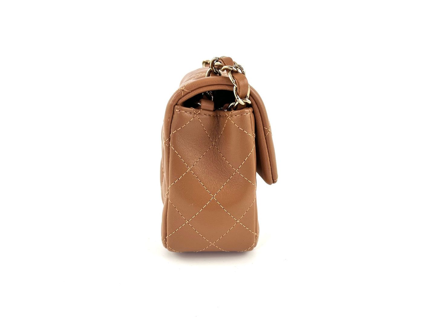 CHANEL Caramel Brown 2022 Rectangular Mini Flap