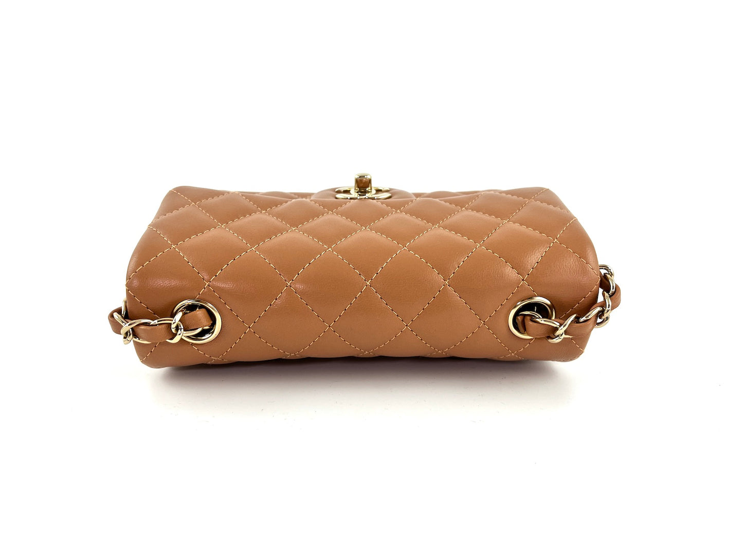 CHANEL Caramel Brown 2022 Rectangular Mini Flap