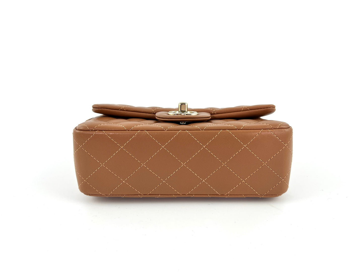 CHANEL Caramel Brown 2022 Rectangular Mini Flap