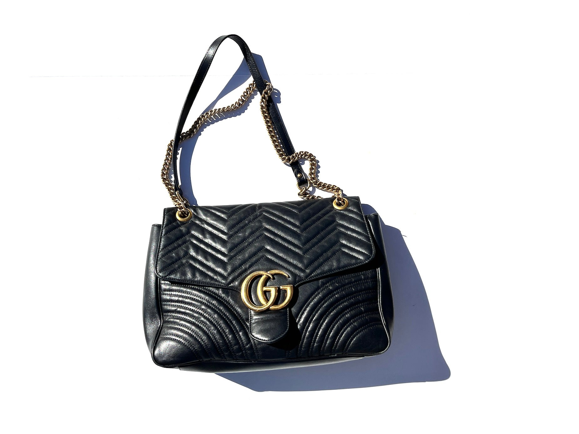 Gucci Matelasse Handbag Large Gucci Black Matelassé Large GG