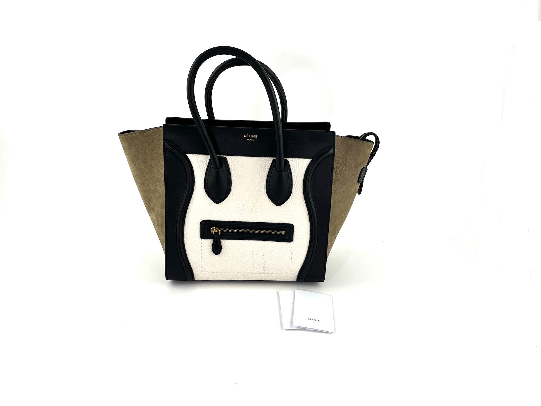 Celine luggage black and white best sale