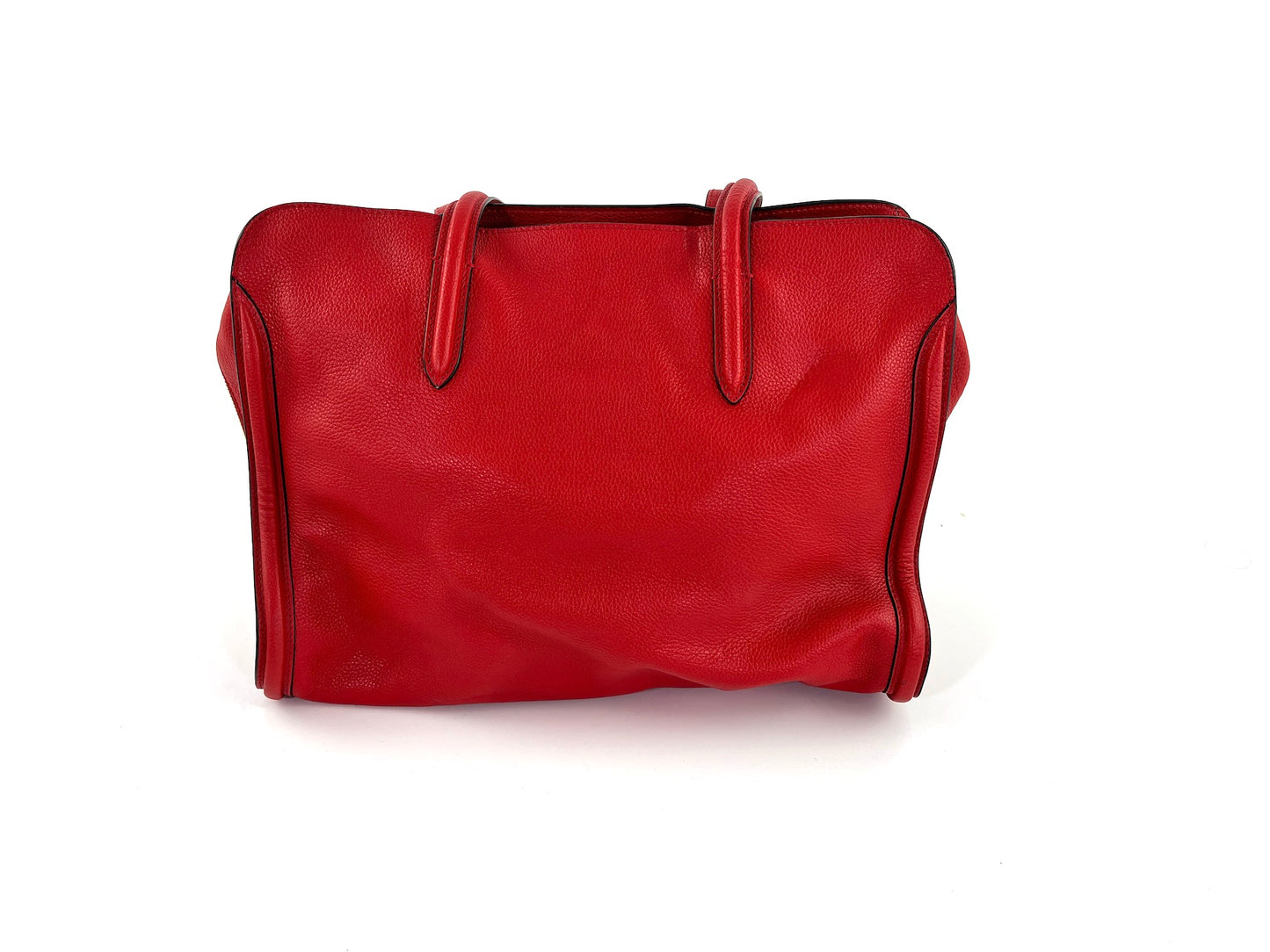 Alexander McQueen Red Grained Leather Tote