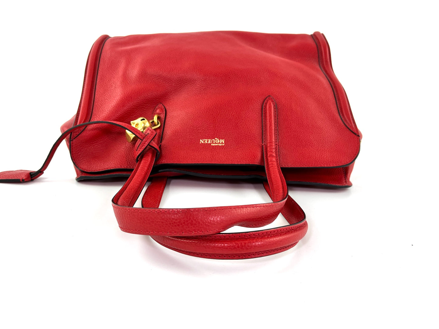 Alexander McQueen Red Grained Leather Tote