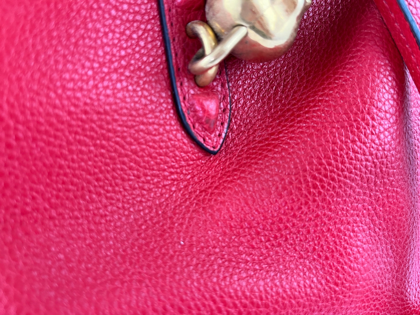 Alexander McQueen Red Grained Leather Tote