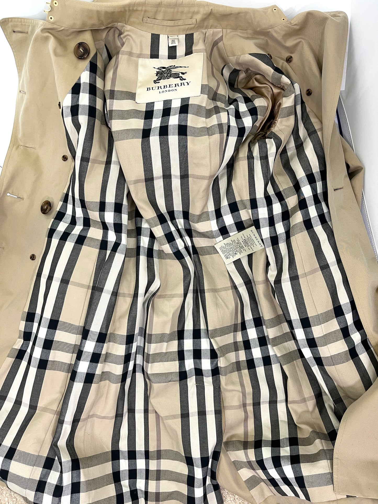 Burberry London Beige Trench Coat Jacket 40 6