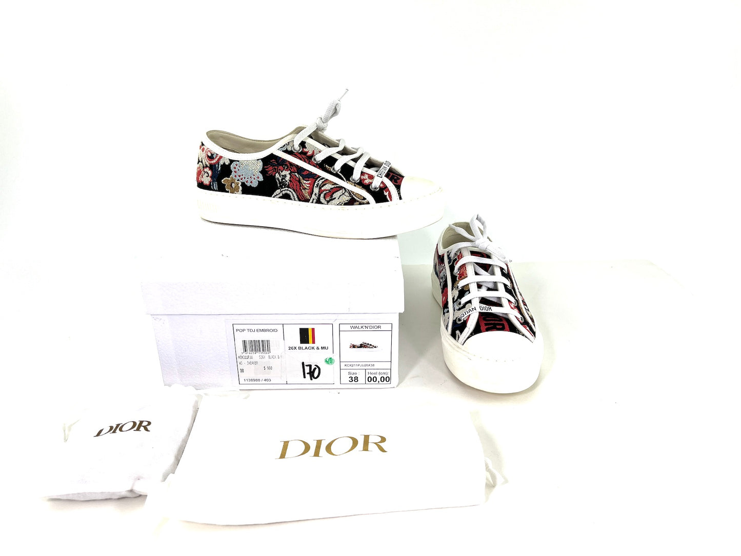Christian Dior Walk ’n’ Dior Floral Sneakers 38 7.5