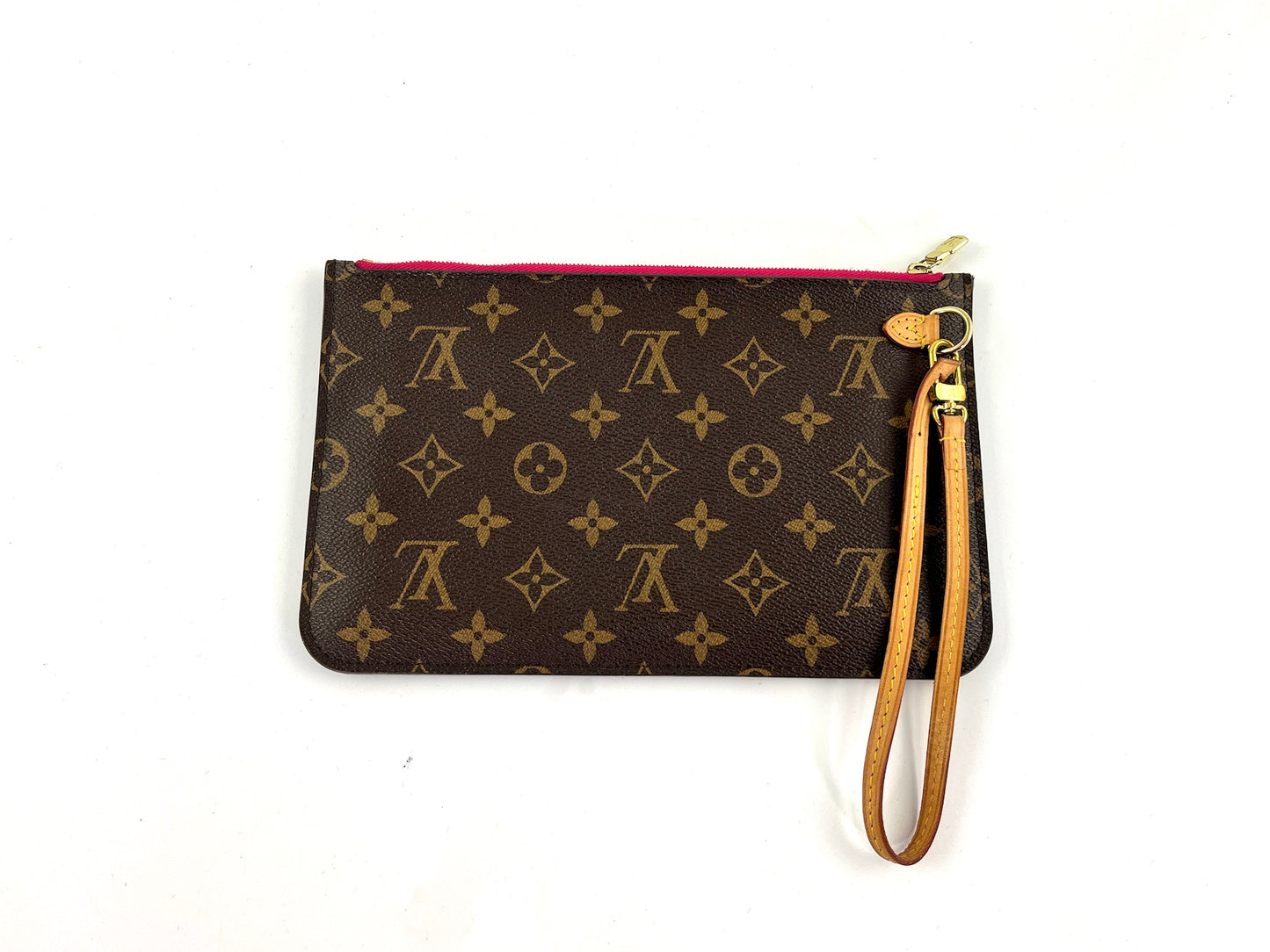 Louis Vuitton 2017 Neverfull Monogram Brown Pink MM Bag with Pouch