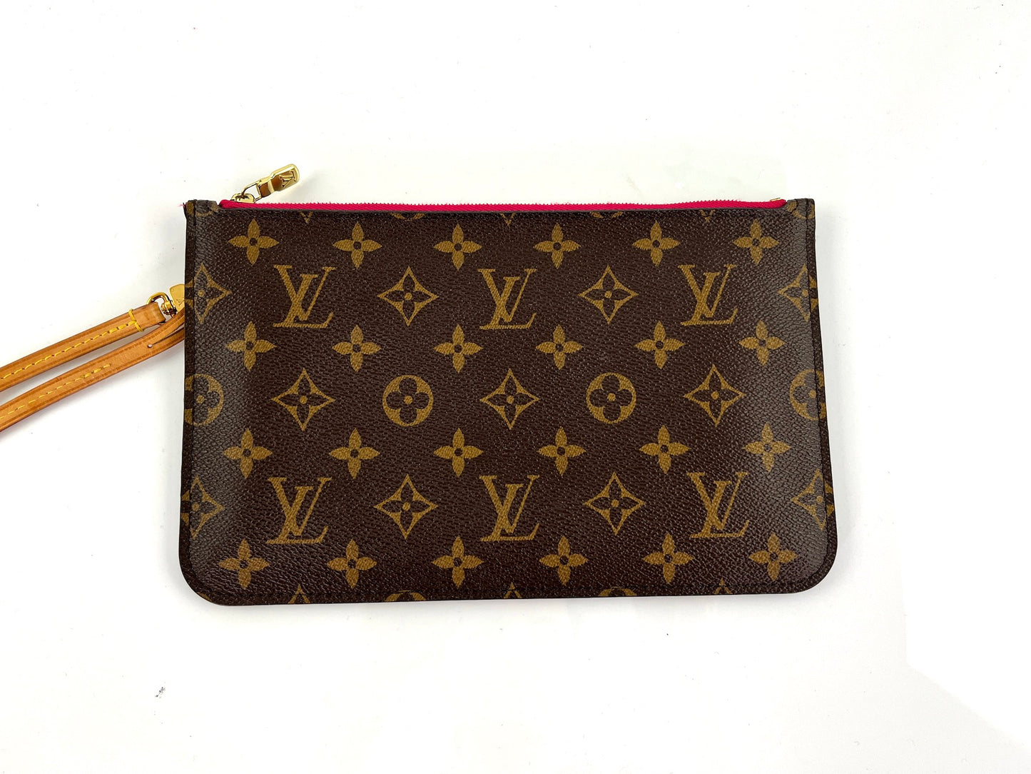 Louis Vuitton 2017 Neverfull Monogram Brown Pink MM Bag with Pouch