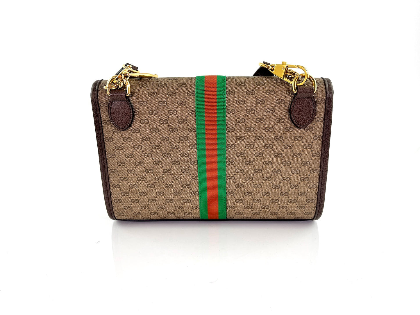 GUCCI Rajah Tiger Head GG Monogram Web Crossbody Bag