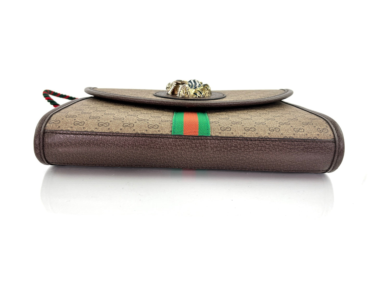 GUCCI Rajah Tiger Head GG Monogram Web Crossbody Bag