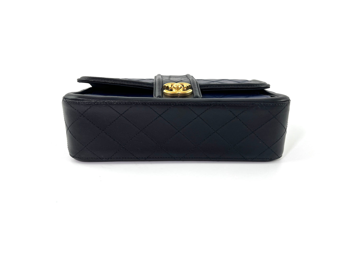 CHANEL Elegant CC Navy Black Quilted Flap Bag