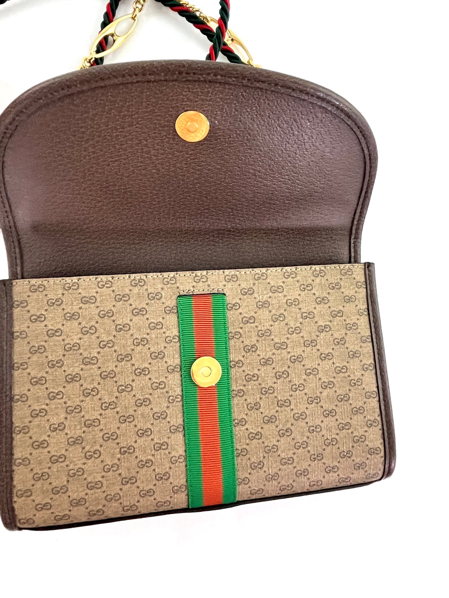 GUCCI Rajah Tiger Head GG Monogram Web Crossbody Bag