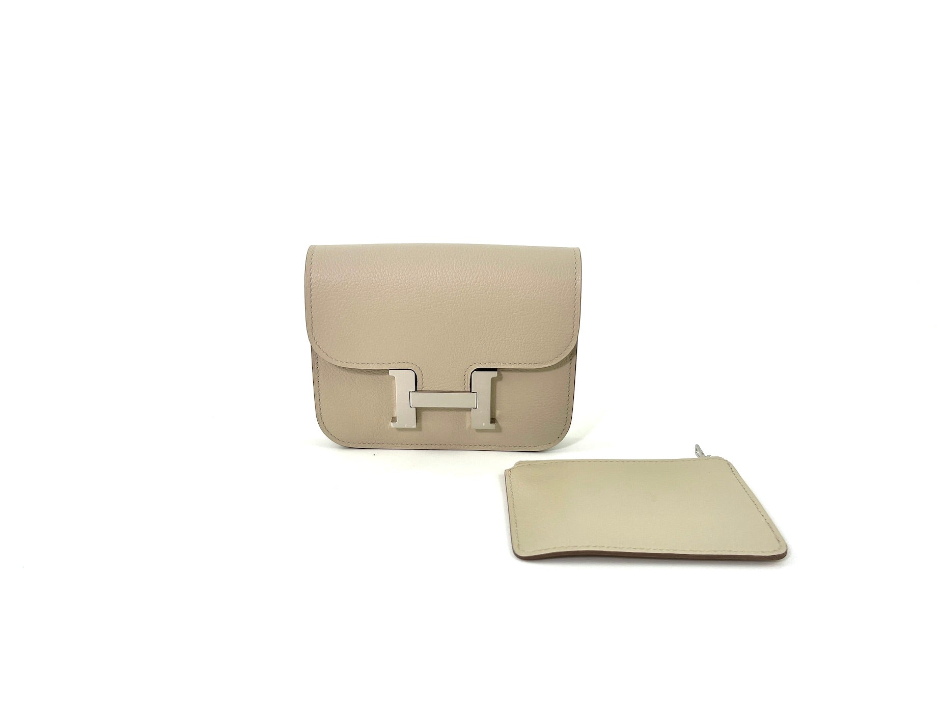 New HERMES Constance Slim Compact Beton Wallet Belt Bag