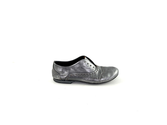 Marsell Metallic Silver Leather Loafers 38 8