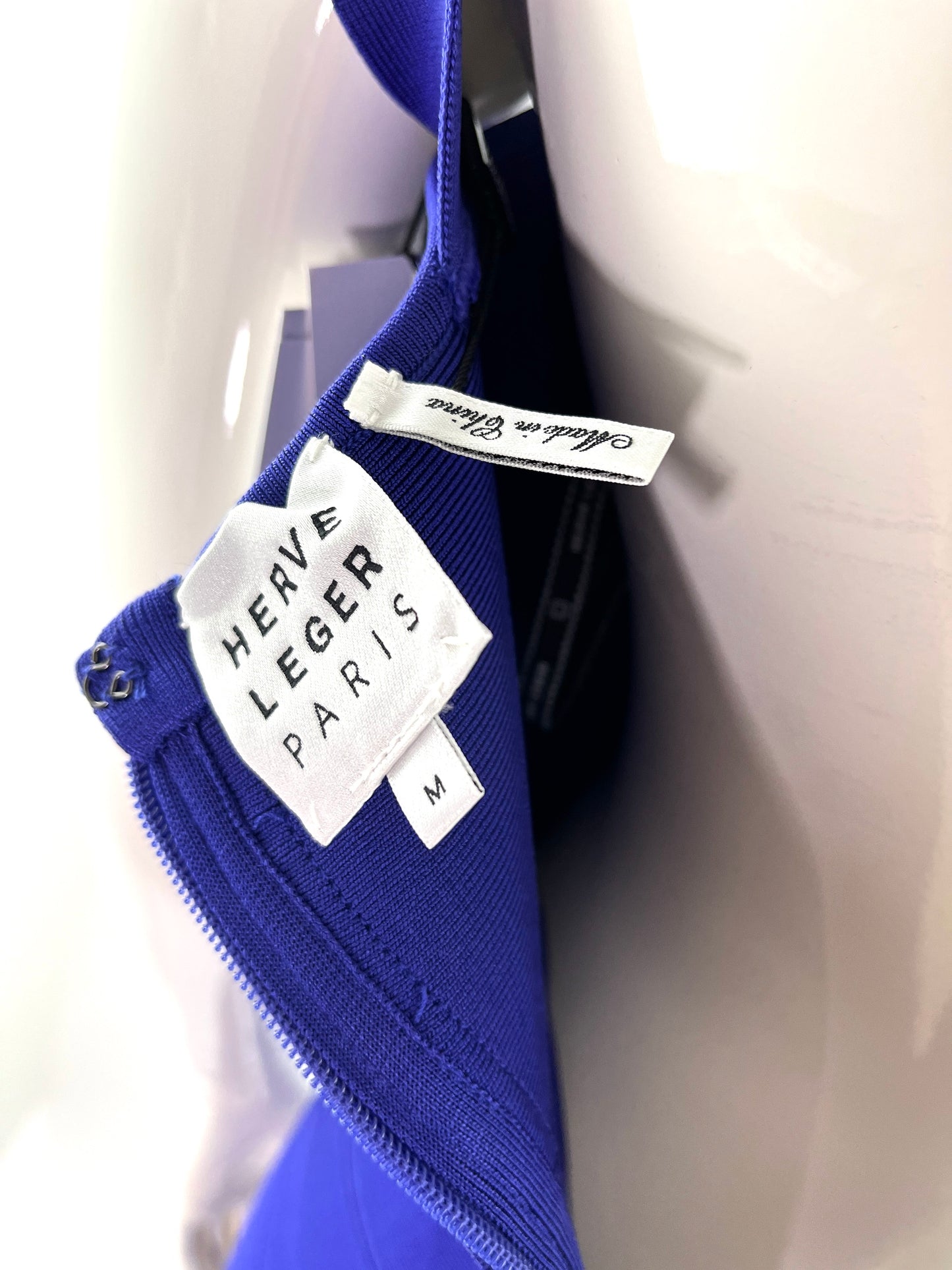 New Herve Leger Paris 2022 Iris Purple Strapless Dress M