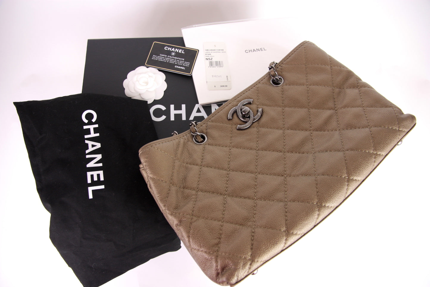 Chanel 14B CC Large Zip Shopper Chain Tote