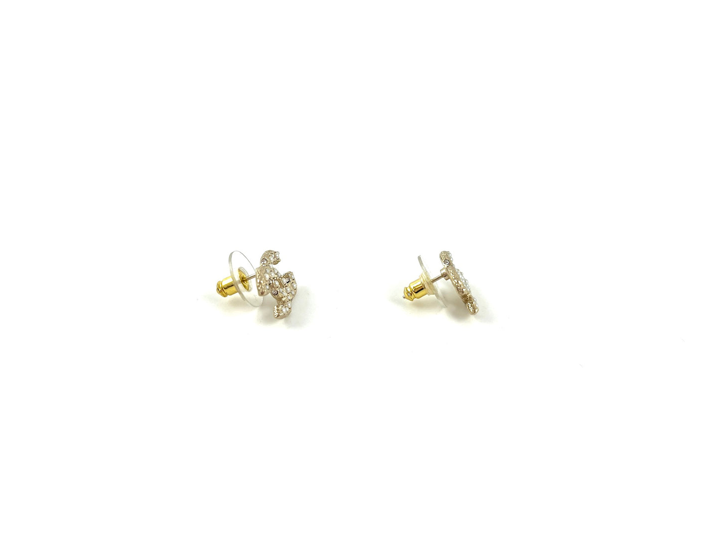 New CHANEL Faux Pearl Strass 2023 CC Stud Earrings